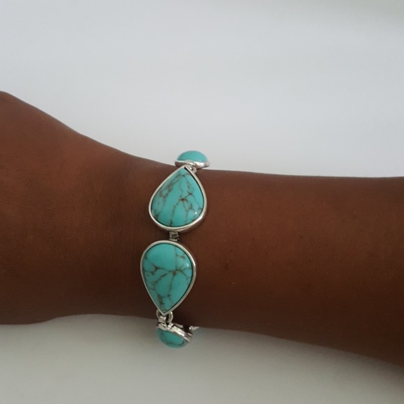 New Lucky Brand Turquoise Link Bracelet - Picture 4 of 5